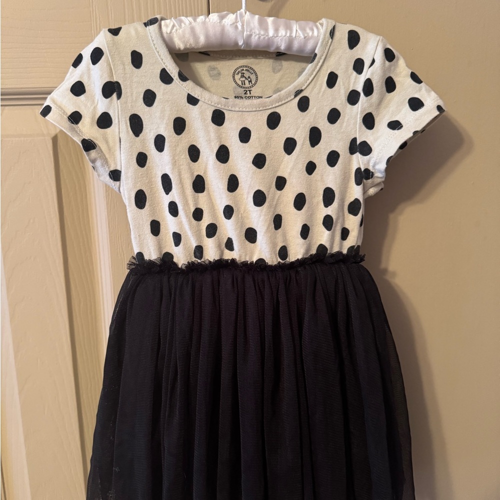 Polka Dot Black and White Kids Dress